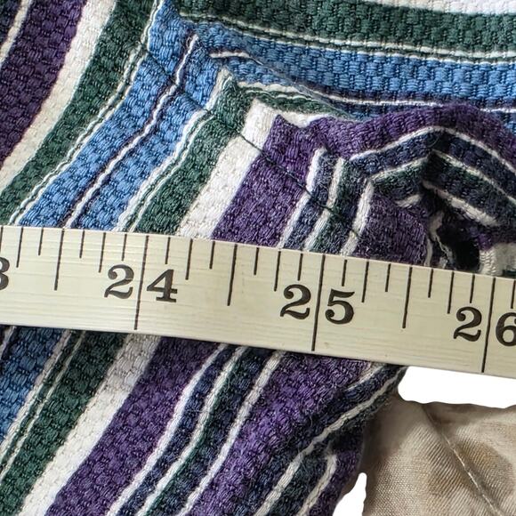 At Last & Co Y2K 90s Striped Tie Front Crop Top Women's XL Western Boho - Picture 5 of 6
